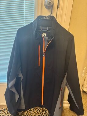 FootJoy Black Performance Jacket with Orange Zipper